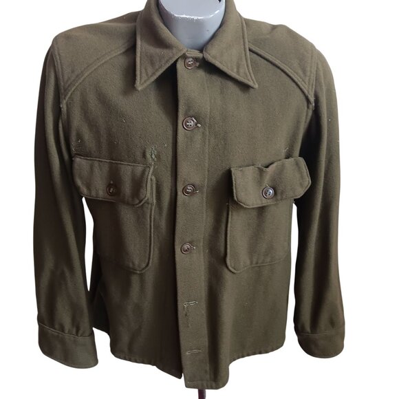 Men's Medium Vintage Shirt Army OG 108 Vietnam Military Distress 1960s 70s - Picture 1 of 11